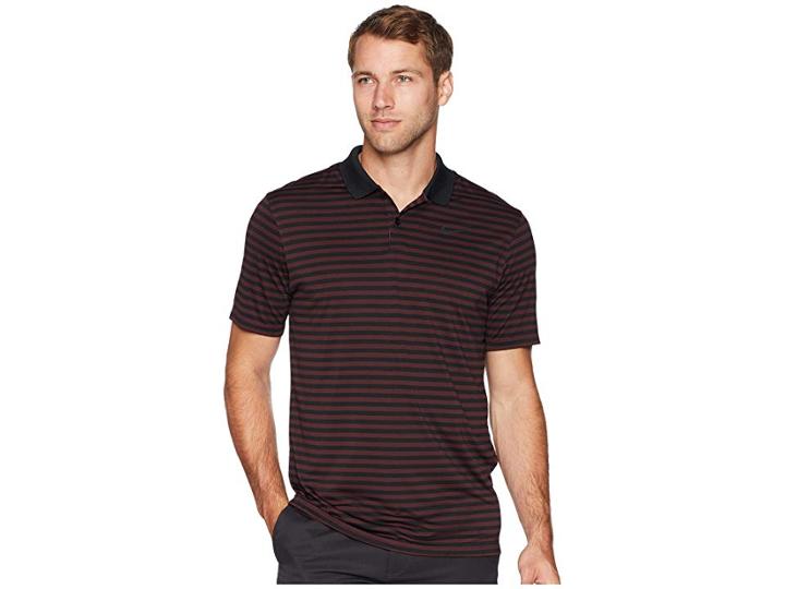 Nike Golf Dri-fittm Mini-stripe Victory Polo (burgundy Crush/black/flint Silver) Men's Clothing