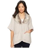 B Collection By Bobeau Carlie Cardigan With Faux Fur (creme Brulee) Women's Sweater