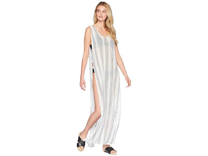 Vitamin A Swimwear Tradewinds Dress Cover-up (ren Stripe Black) Women's Swimwear