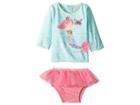 Mud Pie Mermaid Two-piece Rashguard Swimsuit Set (infant) (blue) Girl's Swimwear Sets