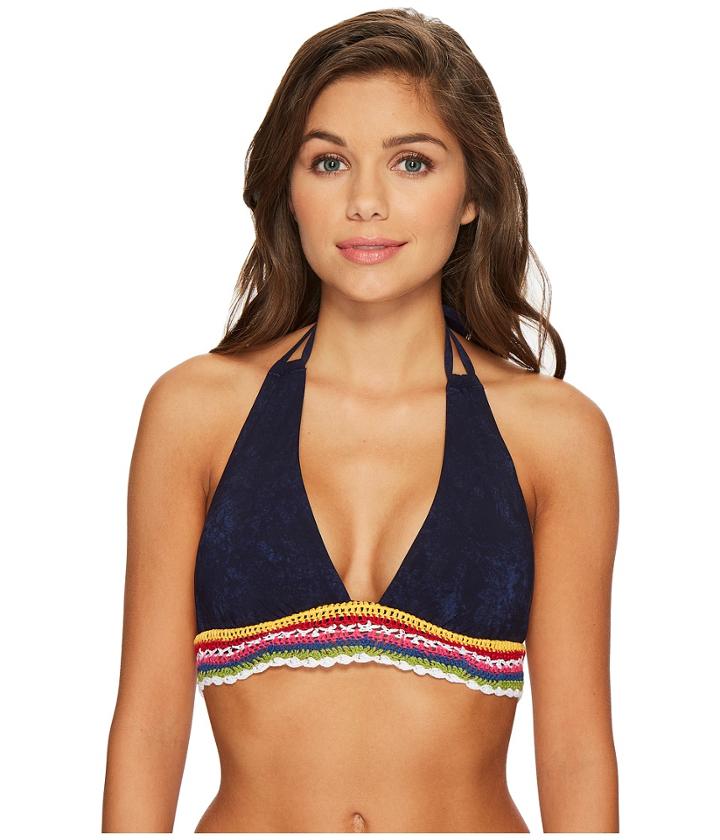 Nanette Lepore Peace Love Heartbreaker Bikini Top (denim) Women's Swimwear