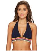 Nanette Lepore Peace Love Heartbreaker Bikini Top (denim) Women's Swimwear