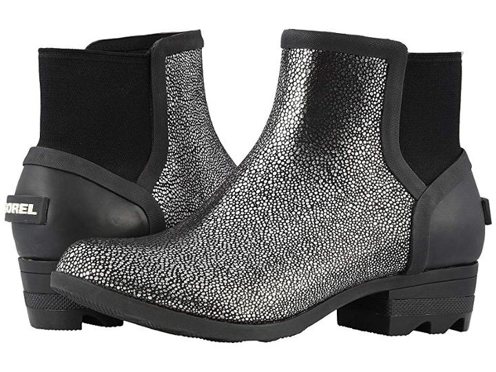 Sorel Janeytm Chelsea (black/pure Silver) Women's Rain Boots