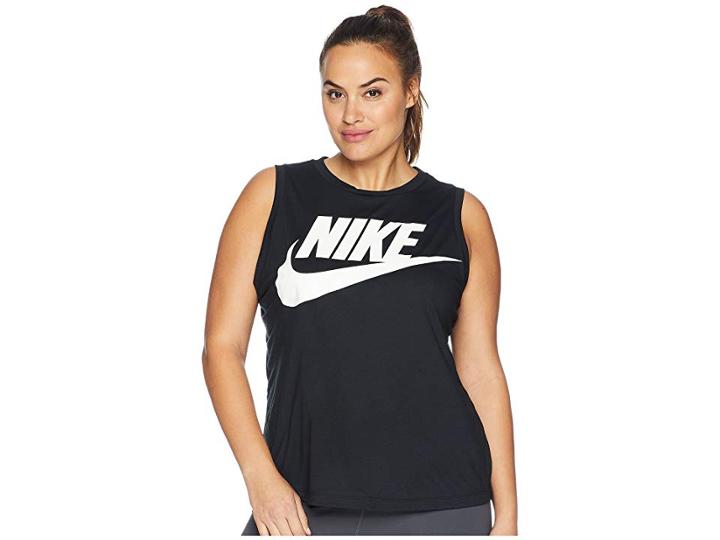 Nike Plus Size Essential Tank Top Muscle Hbr Extended (black/black/white) Women's Sleeveless