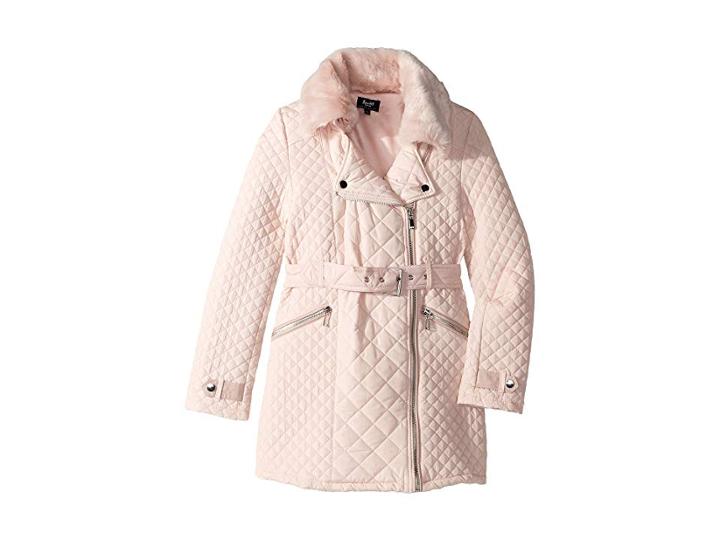 Bardot Junior Quilted Fur Coat (big Kids) (peach Blush) Girl's Coat