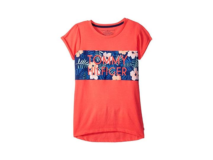Tommy Hilfiger Kids Tropic Tee (big Kids) (diva Pink) Girl's T Shirt