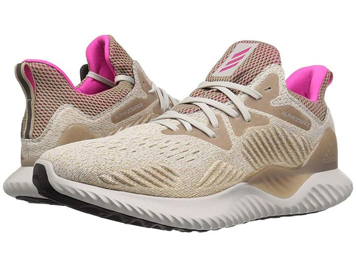 Adidas Running Alphabounce Beyond (chalk Pearl/shock Pink/trace Khaki) Men's Running Shoes