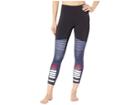 Champion Fashion Tights 7/8 Novelty Blocking (black/indigo Stripe) Women's Casual Pants