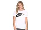 Nike Sportswear Essential Short Sleeve Top (white/white/black) Women's T Shirt