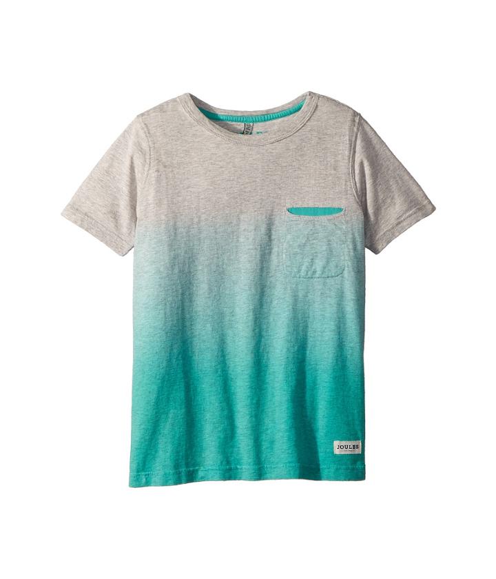 Joules Kids Striped Jersey Pocket T-shirt (toddler/little Kids/big Kids) (grey Marl) Boy's T Shirt