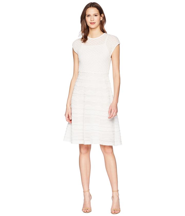 M Missoni Solid Rib Stitch Dress (white) Women's Dress