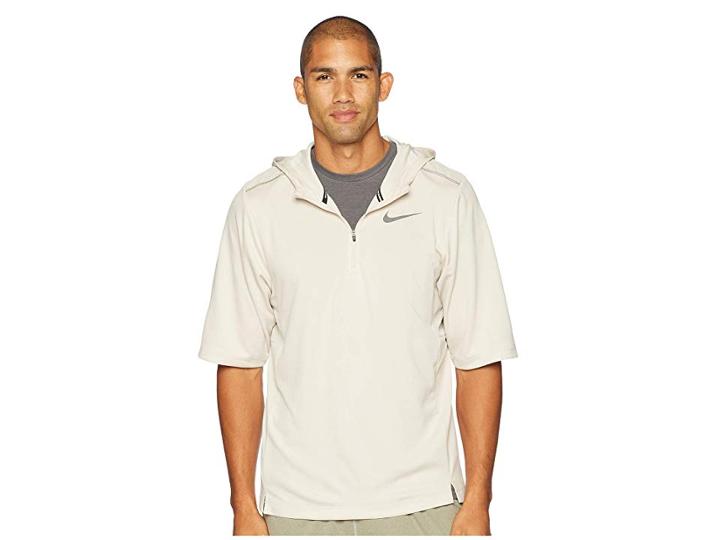 Nike Pacer Short Sleeve 1/2 Zip Hoodie (desert Sand) Men's Sweatshirt