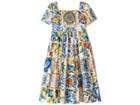 Dolce & Gabbana Kids Poplin Maioliche Short Sleeve Dress (big Kids) (maioliche Print) Girl's Dress