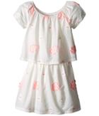 Chloe Kids White Dress With Pink Embroidery (little Kids/big Kids) (pink) Girl's Dress