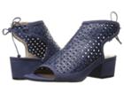 Nina Vance (navy Perforated Woven Leather) Women's Sandals