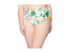 Unique Vintage Plus Size Phillipa Swim Bottom (mint Tropical Floral) Women's Swimwear