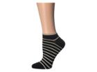 Falke Nautical Shimmer Sneaker Sock (black) Women's Crew Cut Socks Shoes