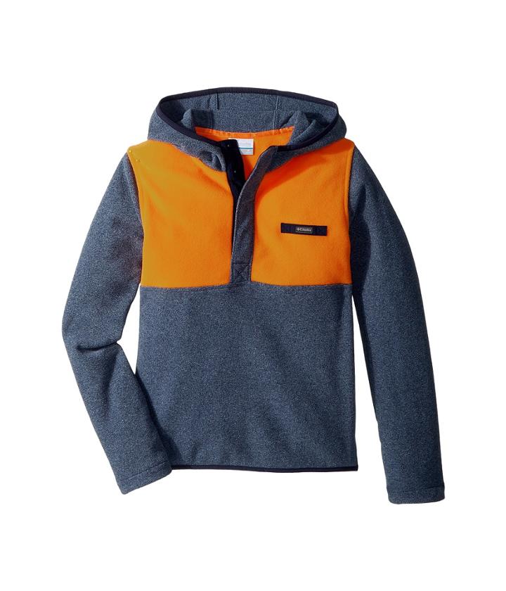 Columbia Kids Mountain Side Fleece Hoodie (little Kids/big Kids) (collegiate Navy Heather/solar) Boy's Sweatshirt