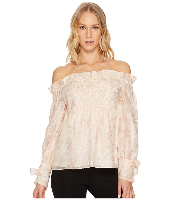 Rebecca Taylor Os Floral Organza Top (parfait) Women's Blouse