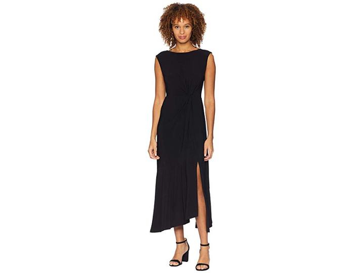 Gabby Skye Side Drape Dress (black) Women's Dress