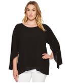 Calvin Klein Plus Plus Size Split Sleeve Blouse (black) Women's Blouse