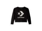 Converse Kids Oversized Star Chevron Top (big Kids) (black) Girl's Clothing