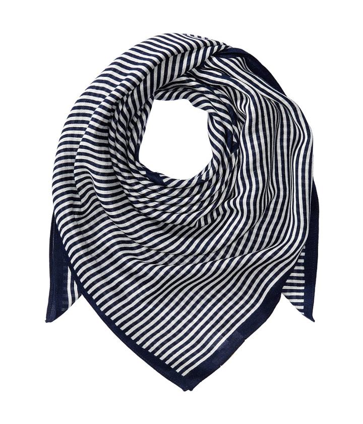 Michael Michael Kors Petite Stripe Square (navy/white) Scarves