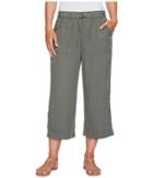 B Collection By Bobeau Kai Crop Wide Leg Pants (olive) Women's Casual Pants