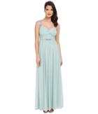 Adrianna Papell Long Gown With Beading Detail (seafoam) Women's Dress