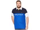 Nautica Big & Tall Big Tall Blocked Polo Shirt (bright Cobalt) Men's Short Sleeve Knit