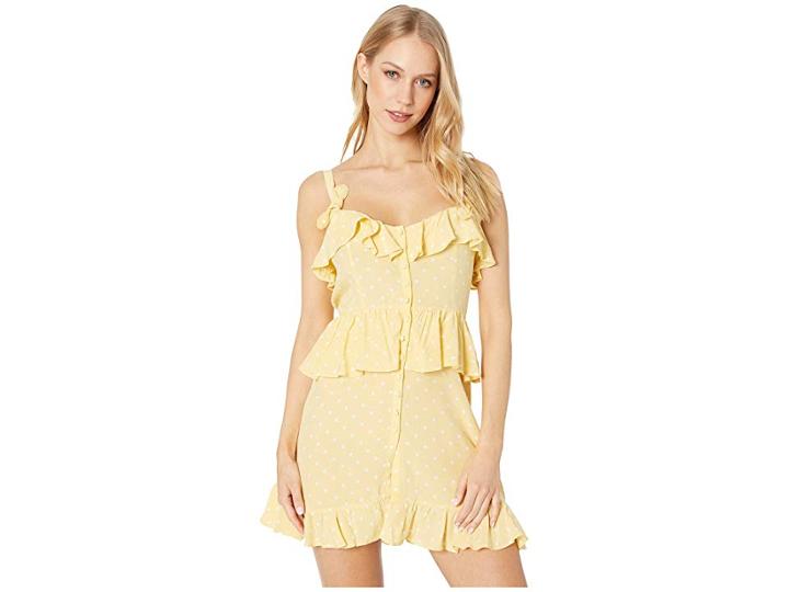 For Love And Lemons Tahiti Mini Dress (yellow) Women's Dress