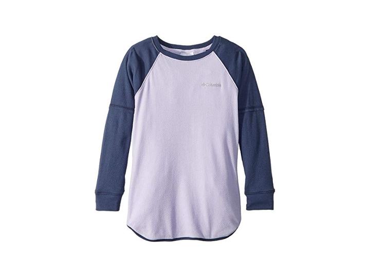 Columbia Kids Trulli Trailstm Waffle Tunic (little Kids/big Kids) (soft Violet/nocturnal) Girl's Long Sleeve Pullover