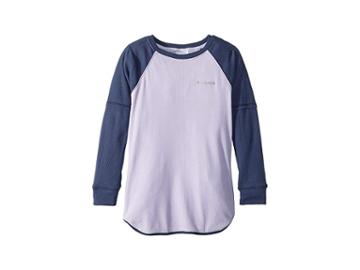Columbia Kids Trulli Trailstm Waffle Tunic (little Kids/big Kids) (soft Violet/nocturnal) Girl's Long Sleeve Pullover