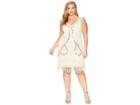 Unique Vintage Plus Size 1920s Style Beaded Sylvie Flapper Dress (cream) Women's Dress