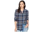 Woolrich Oak Park Eco Rich Twill Shirt (navy) Women's Long Sleeve Button Up