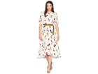 Donna Morgan Printed Maxi With Smocking Detail (ivory/merlot Multi) Women's Dress