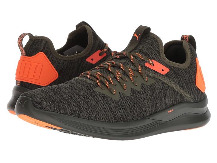 Puma Ignite Flash Evoknit Unrest (forest Night/shocking) Men's Shoes