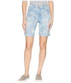 Tribal Soft Printed Denim Bermuda Shorts With Rolled Hem In Bleach (bleach) Women's Shorts