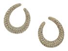 Nina Front To Back Pave Hoop Swarovski Stones Earrings (gold/greige) Earring