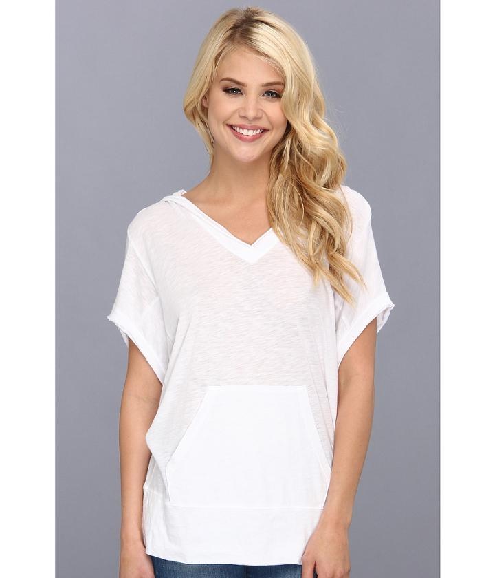 Lamade S/s Lounge Hoodie (white) Women's Short Sleeve Pullover