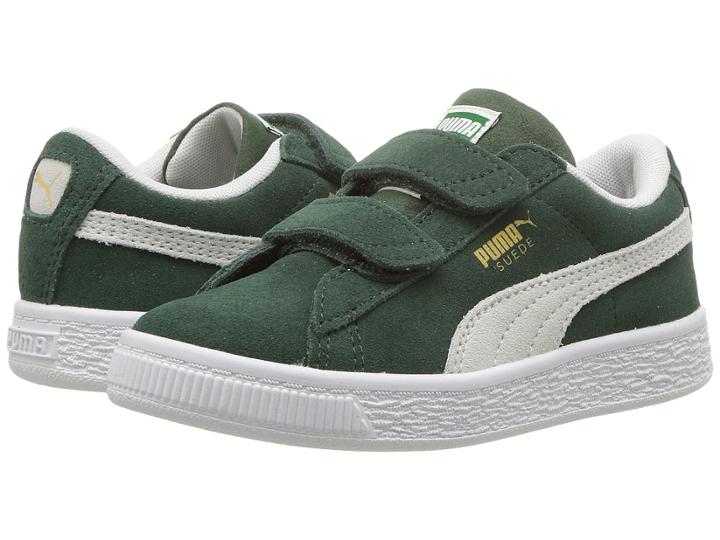 Puma Kids Suede Classic V (little Kid) (pineneedle/puma White) Boys Shoes