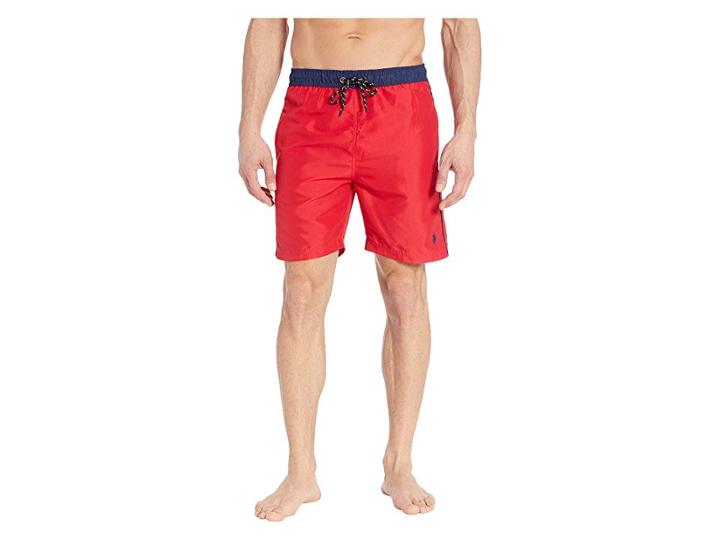 U.s. Polo Assn. Contrast Waistband Swim Shorts (engine Red) Men's Swimwear