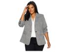 Calvin Klein Plus Plus Size One-button Jacket (glen Plaid) Women's Coat