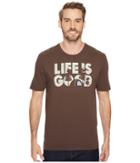 Life Is Good Life Is Good(r) Campground Smooth Tee (rich Brown) Men's Short Sleeve Pullover