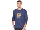 Life Is Good Pumpkin Crusher Long Sleeve T-shirt (darkest Blue) Men's T Shirt