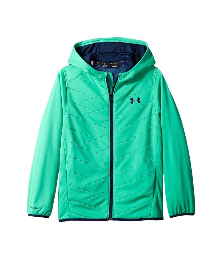 Under Armour Kids Reactor Hybrid Hoodie Full Zip (big Kids) (jade/academy/academy) Boy's Sweatshirt