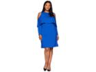 Kari Lyn Plus Size Amy Cold Shoulder Dress (royal) Women's Dress