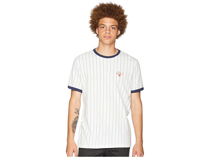 Rvca Farewell Short Sleeve Knit (white) Men's Clothing