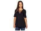 Karen Kane Lace-up Swing Top (black) Women's Clothing