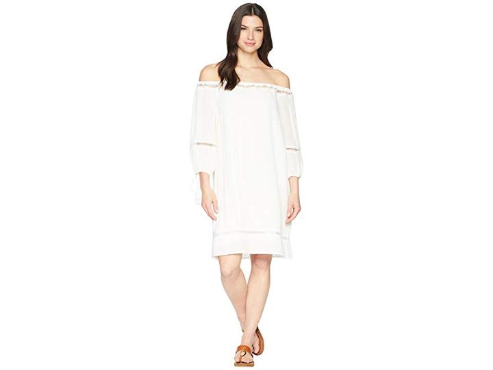 Wrangler 3/4 Length Sleeve Dress (ivory) Women's Dress